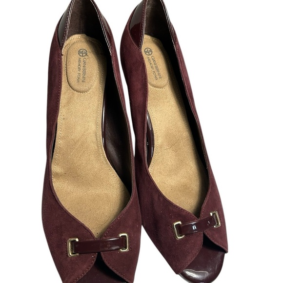 GianiI Bernini Valii Suede Peep Toe Classic Pumps Sz 11 - Picture 2 of 11
